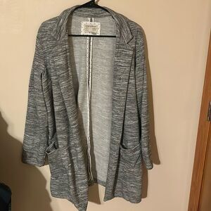 Anthropologie Saturday Sunday Gray Knit Open Blazer Jacket